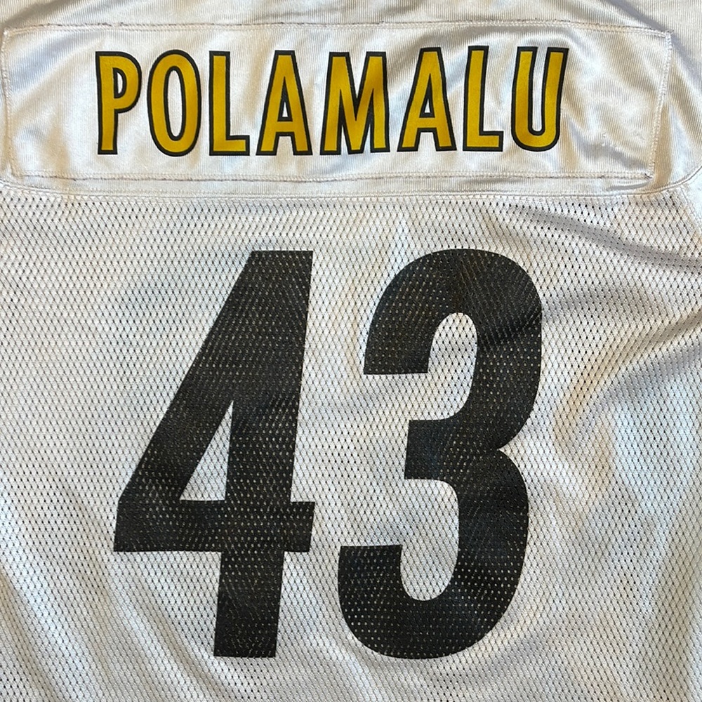 SOLD Troy Polamalu Reebok #43 NFL Players Pittsburgh Steelers Jersey / size M - Picture 1 of 6